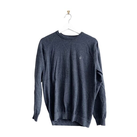 Volcom Men's Crew Neck Long Sleeve Cotton Blend Pullover Sweater Gray Medium - Picture 1 of 8
